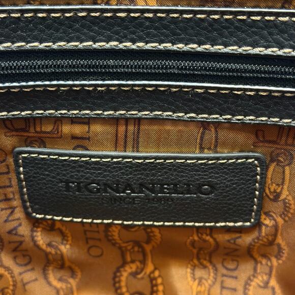 Tignanello Black Leather Backpack Purse NWT Pebbled Expandable Travel Daypack main image 10
